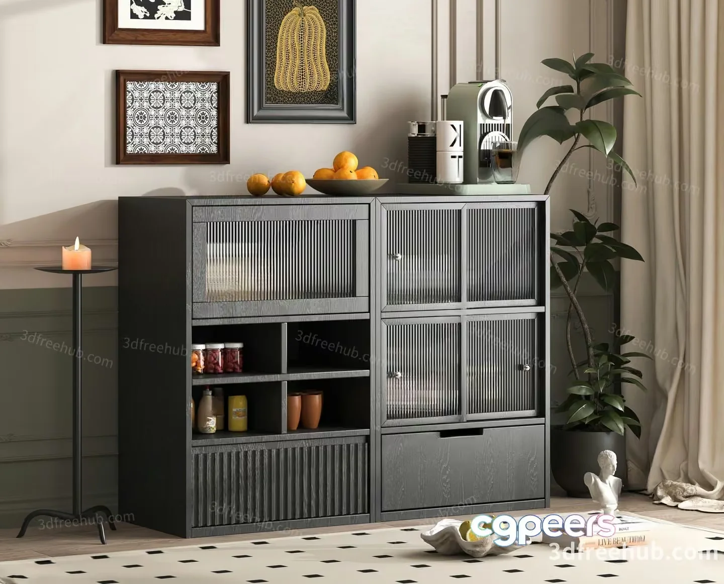 Modern Gray Furniture 3D Model – 20178 – VRAY Render
