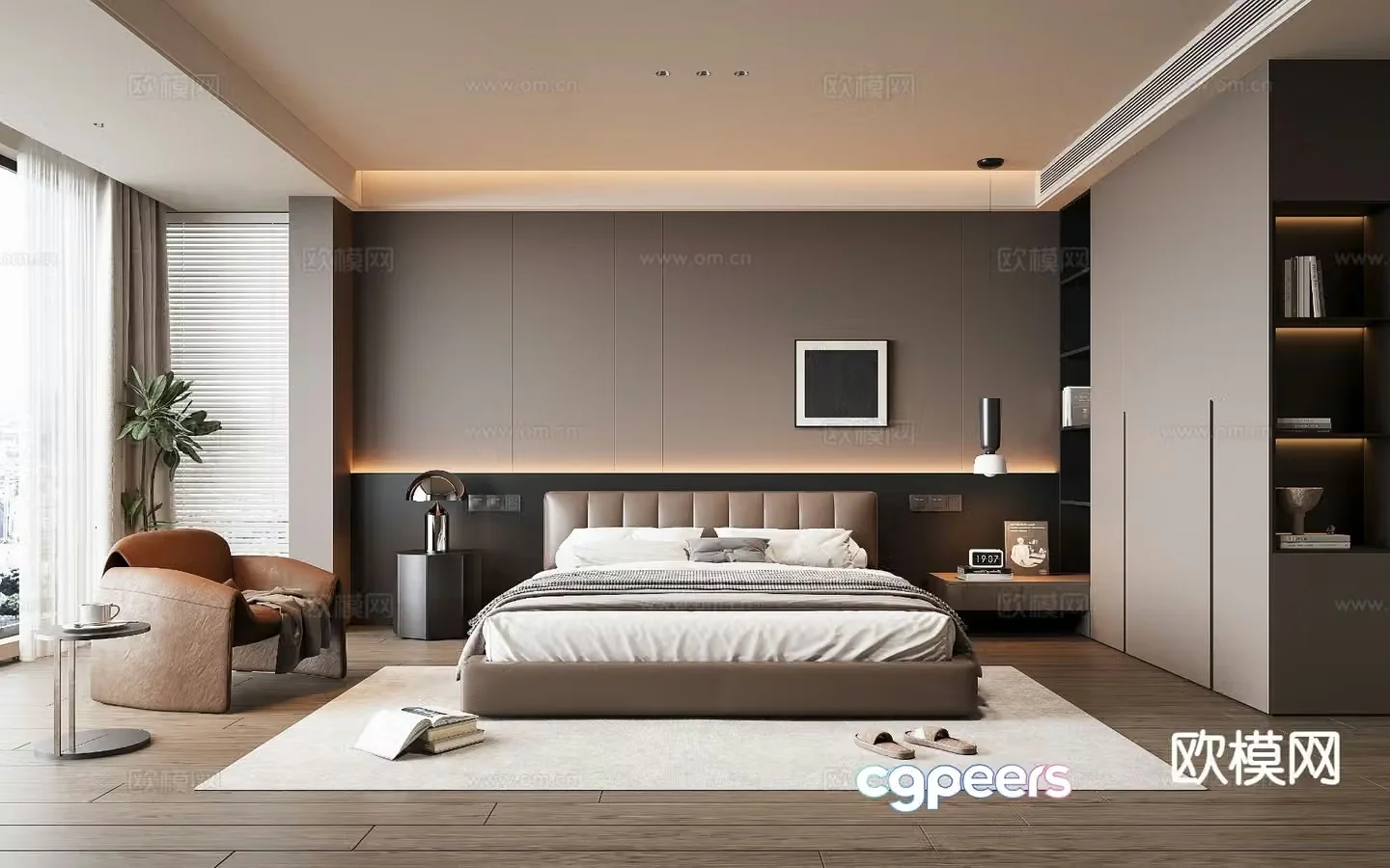 Italian style bedroom master bedroom 3d model