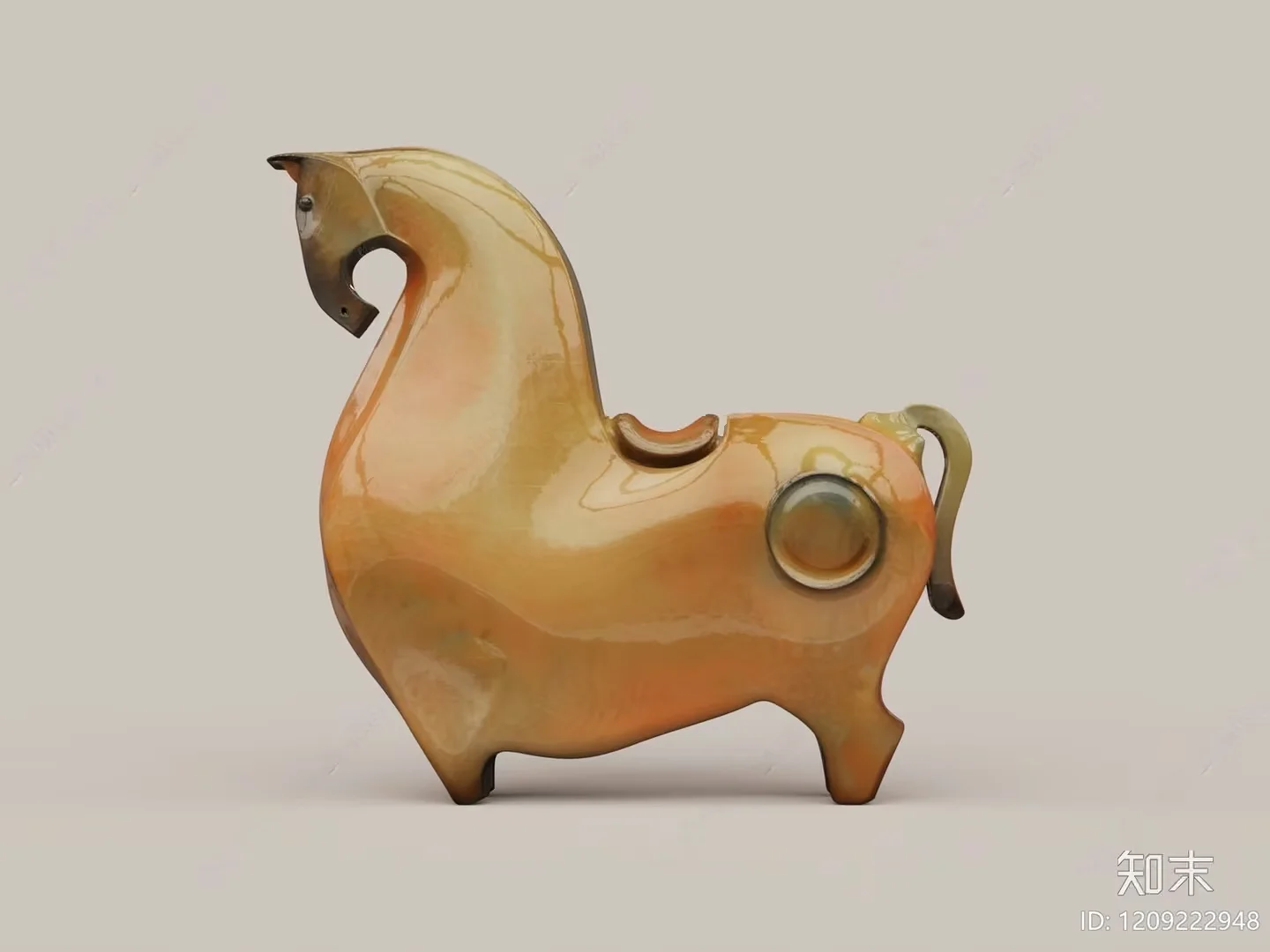 A Ceramic Horse Figurine 3D Model – 19838 – VRAY Render