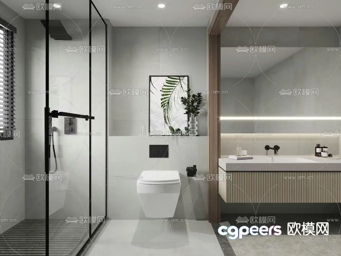 Modern bathroom bathroom toilet 3d model