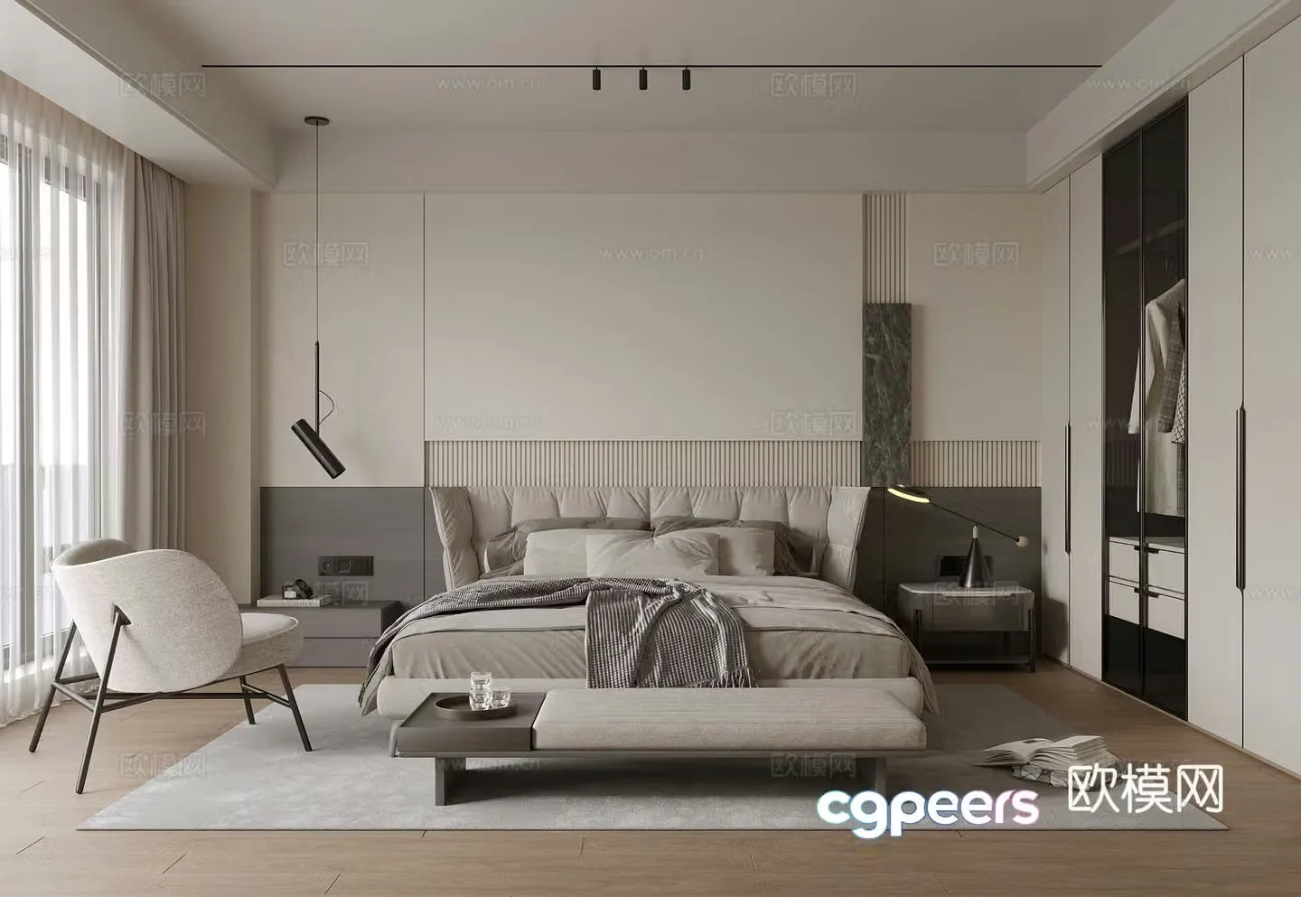 Modern Italian bedroom 3d model