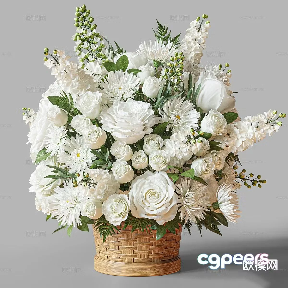 flower basket vase floral arrangement flowers flower arrangement 3d model