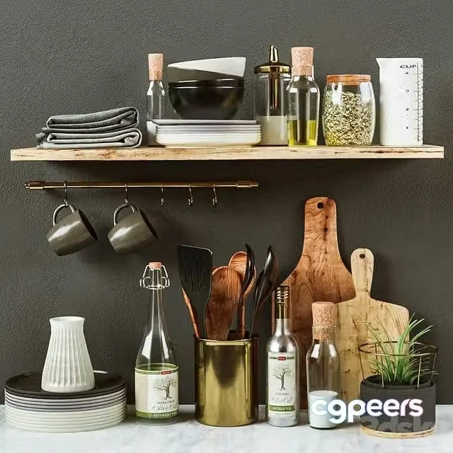3ds Max Free – Kitchen Decorative set 038