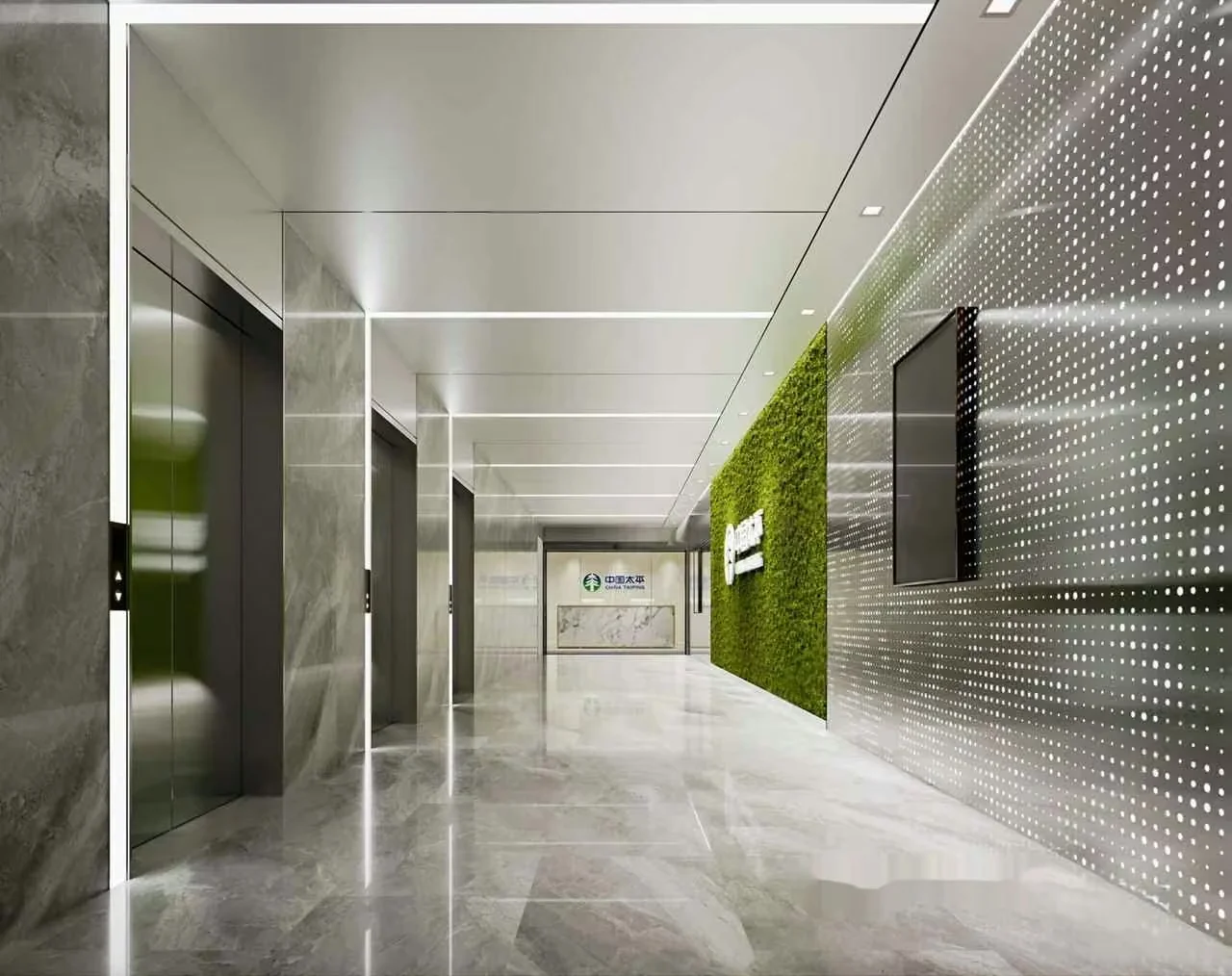 Modern Office Hallway 3D Model – 23649 – CORONA Render