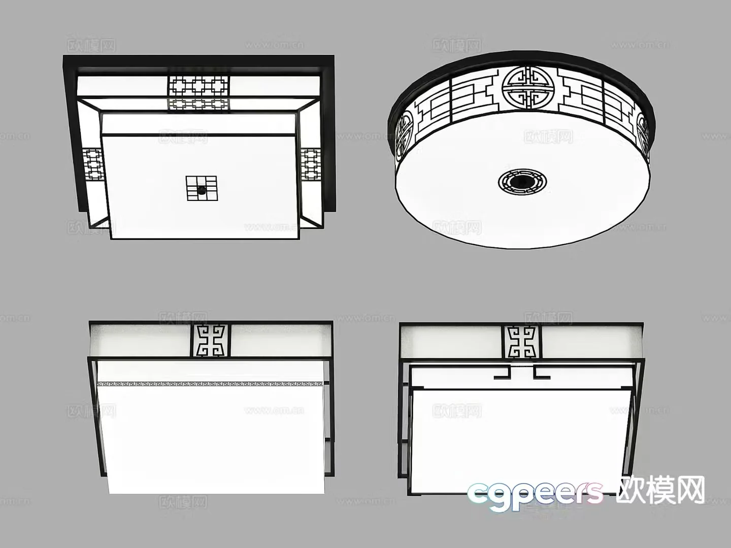 New Chinese style ceiling lamp living room lamp bedroom lamp 3d model