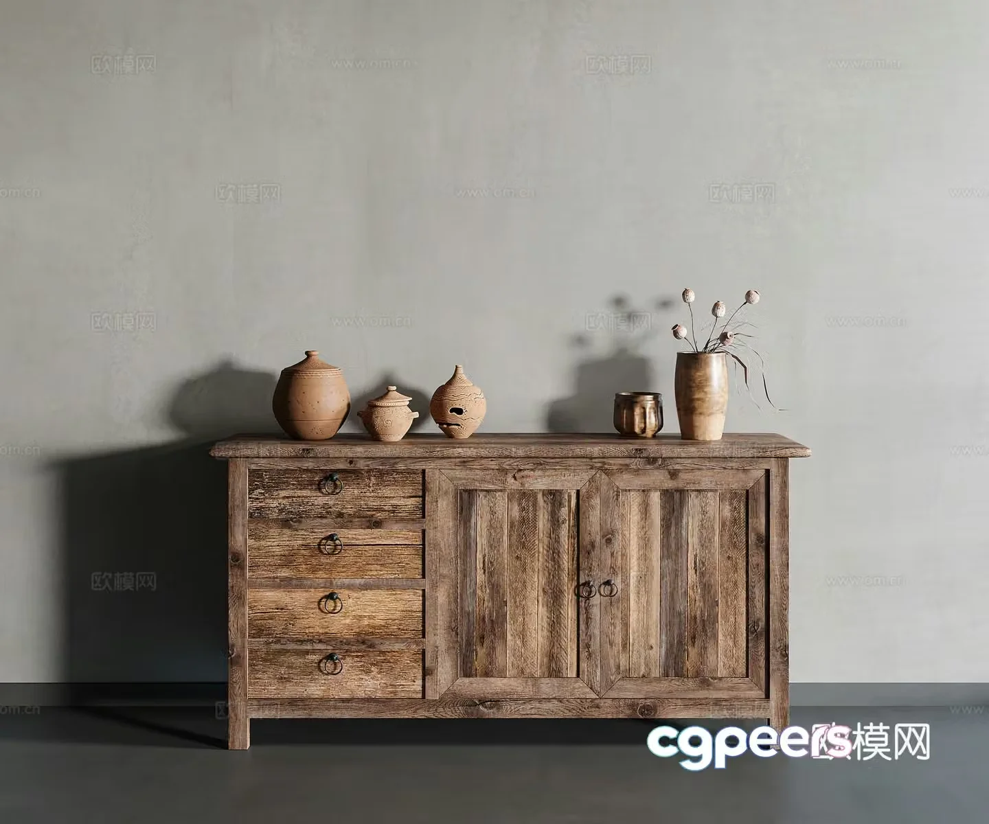 Wasabi wind decoration cabinet 3d model