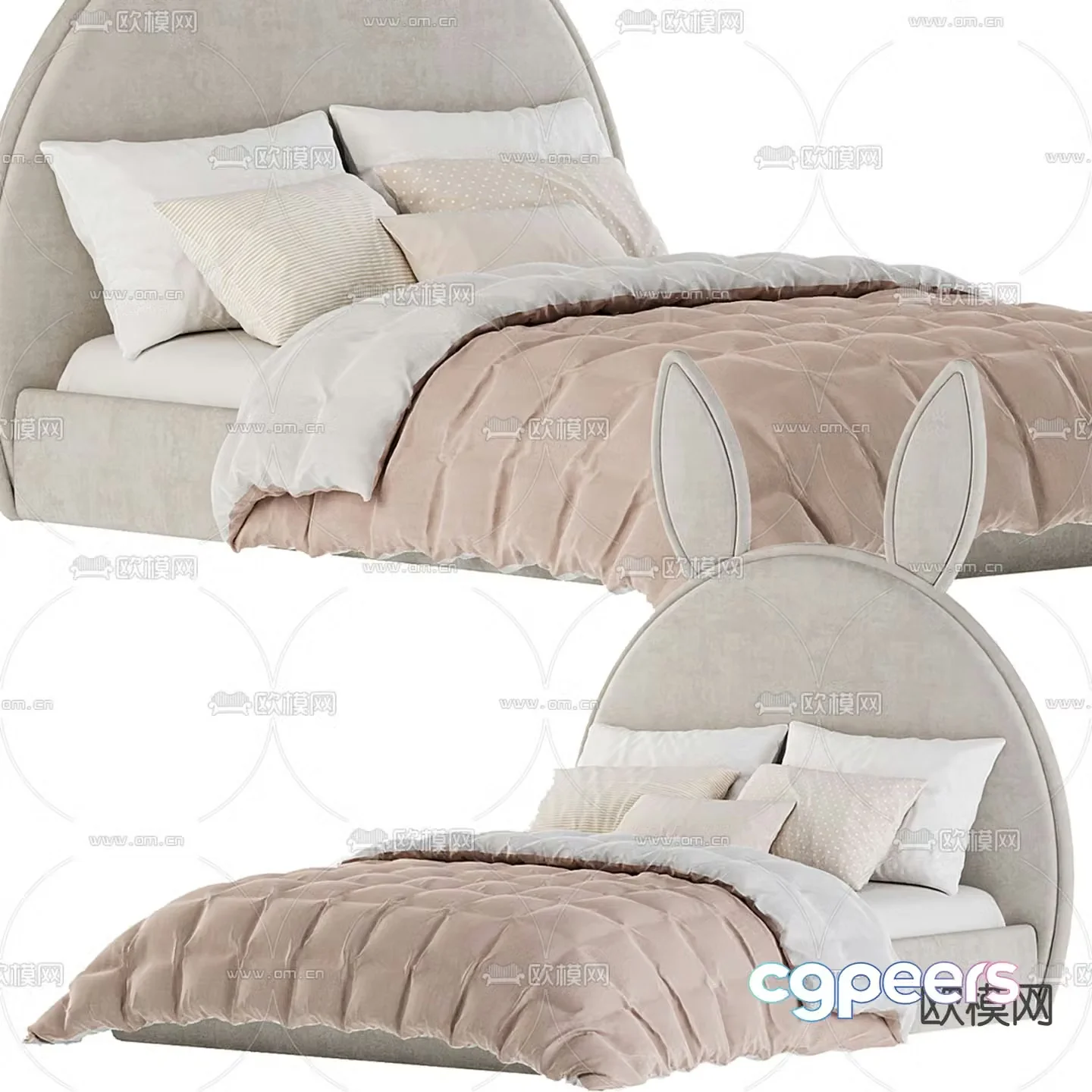 children’s bed cartoon bed girl’s bed 3d model