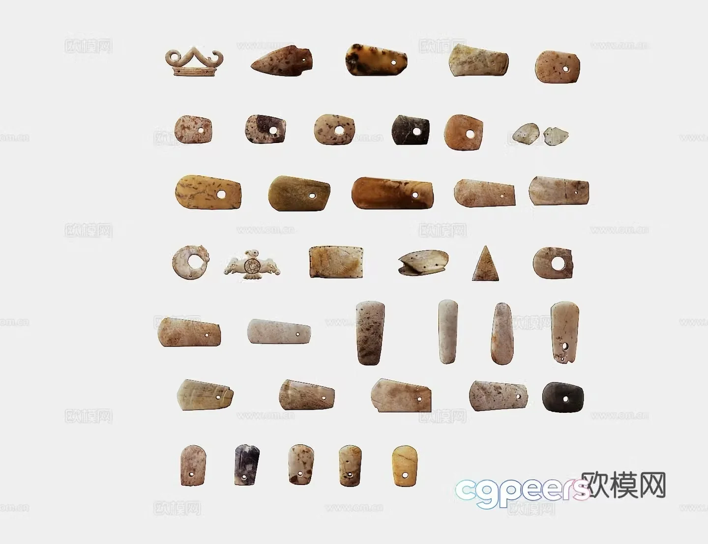 Cultural Relics Jade Stone Artifacts Ancient Cultural Relics 3D Model