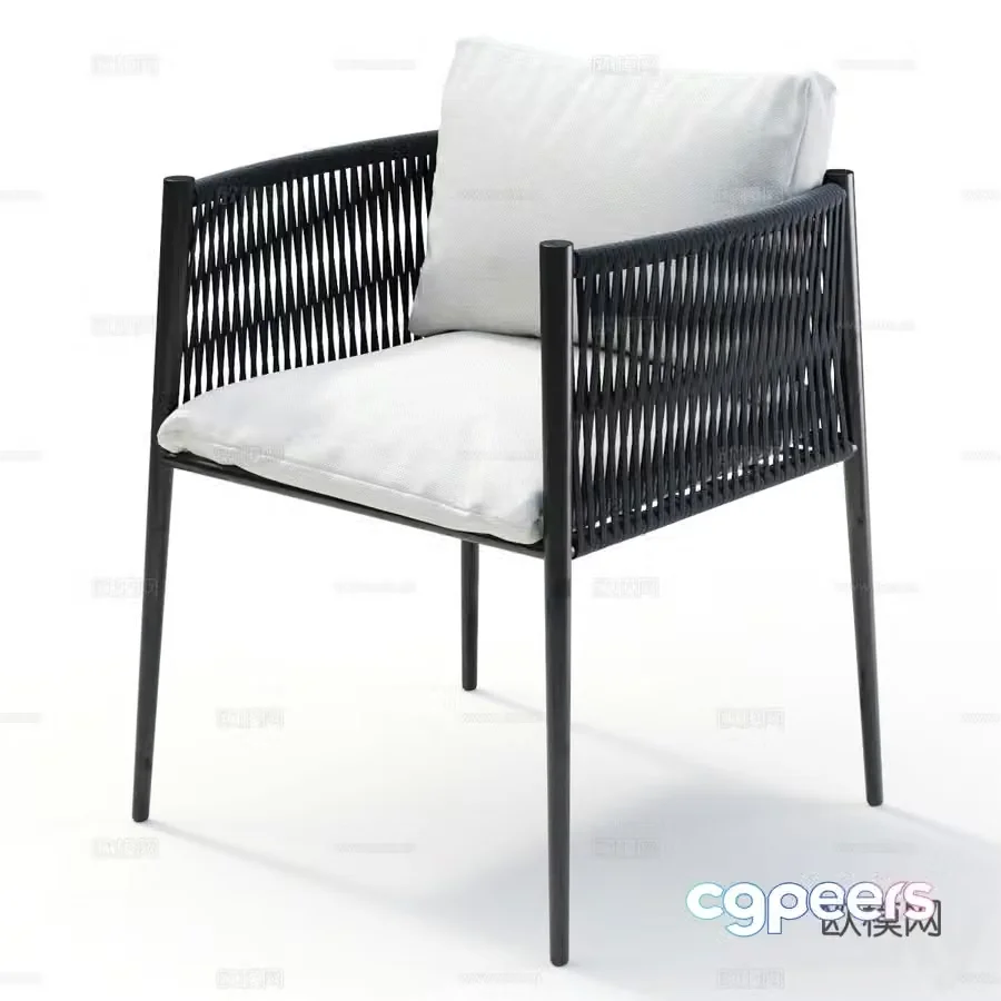 Modern outdoor chair rattan chair leisure chair 3d model