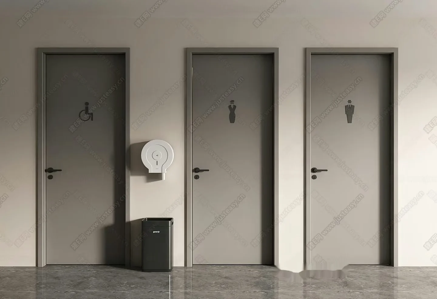 A Row Of Doors 3D Model – 23689 – VRAY Render