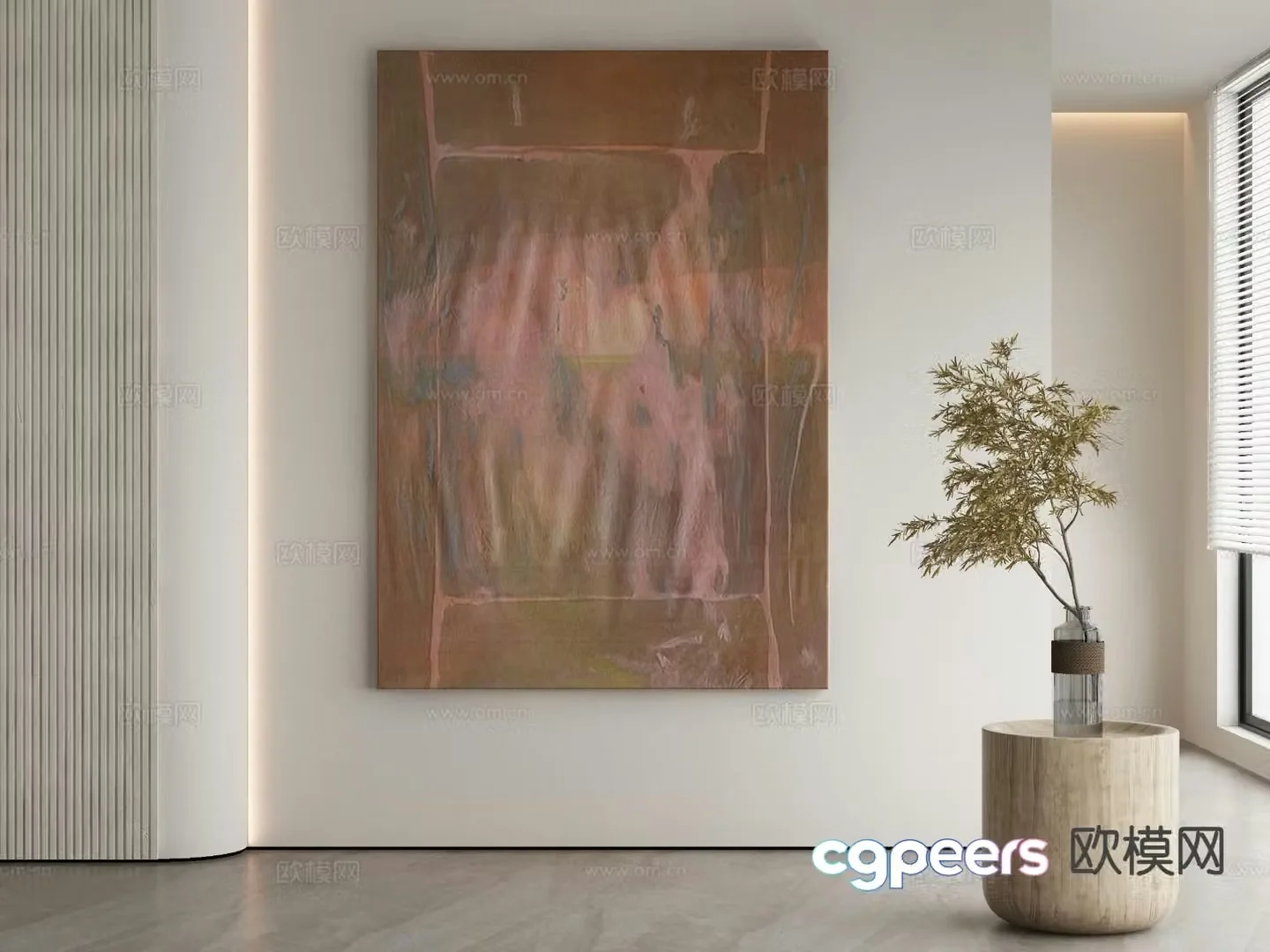 Modern texture painting decorative painting 3d model