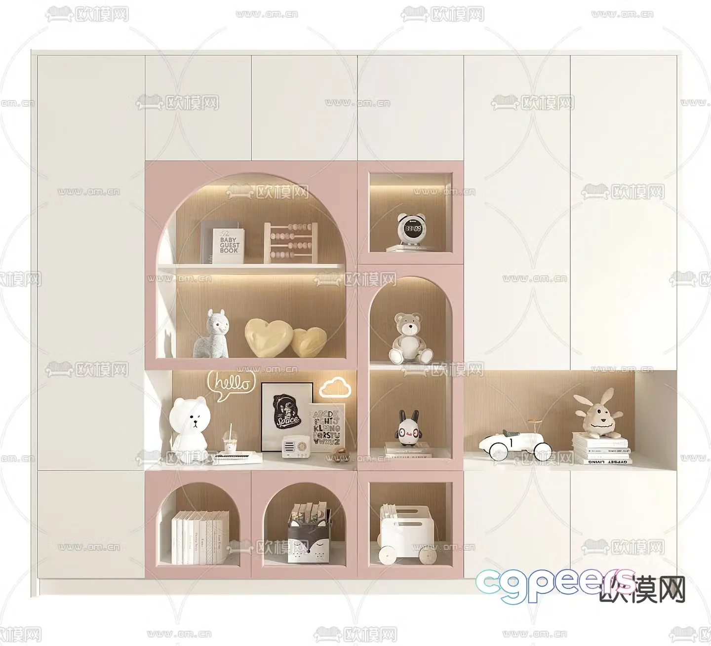Children’s cabinet bookcase 3d model