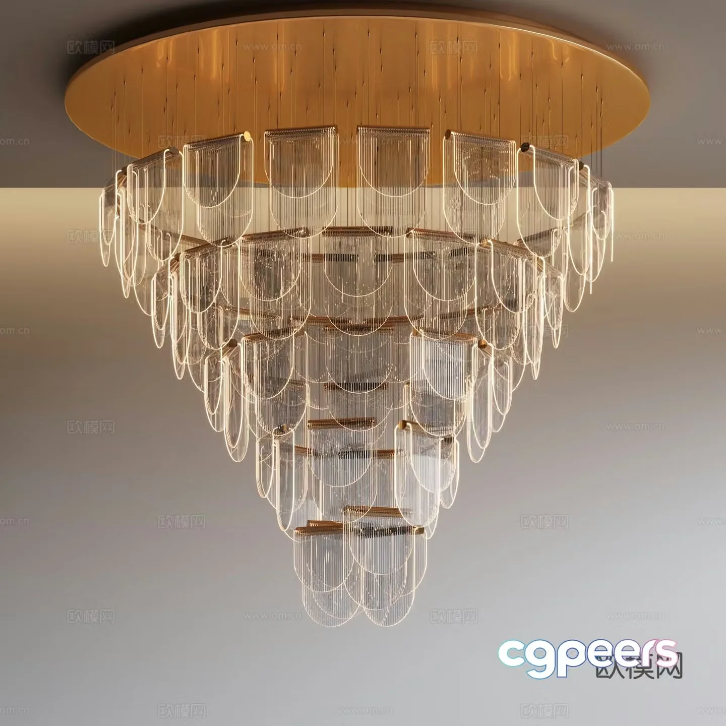 Light luxury crystal chandelier glass chandelier 3d model