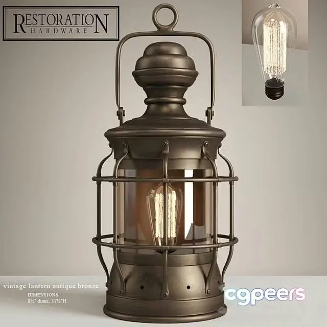 3ds Max Free – Vintage Lantern Antique Bronze