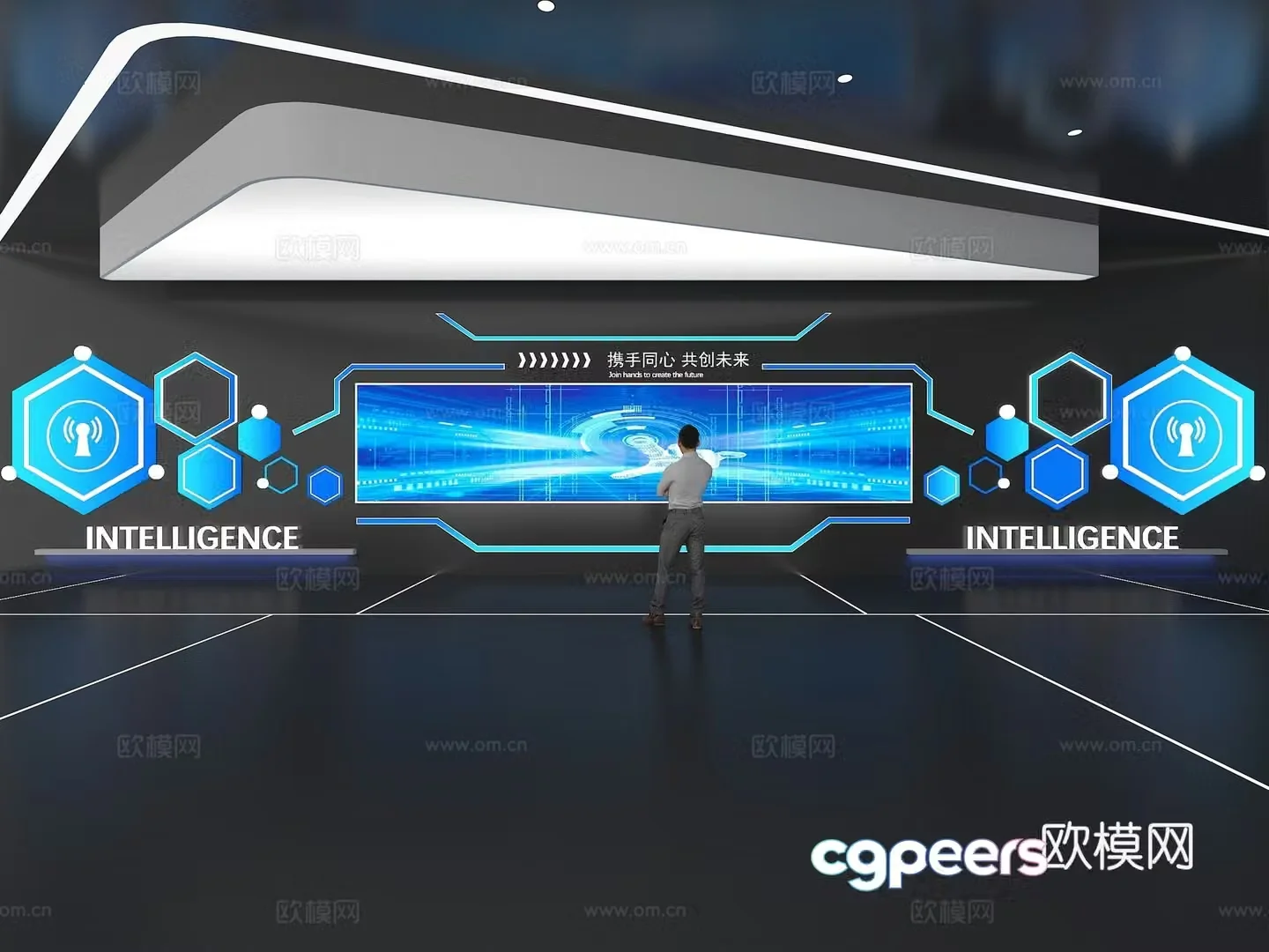 Cultural wall Corporate culture wall Display wall Theme wall Exhibition hall Campus culture Corridor 3D model