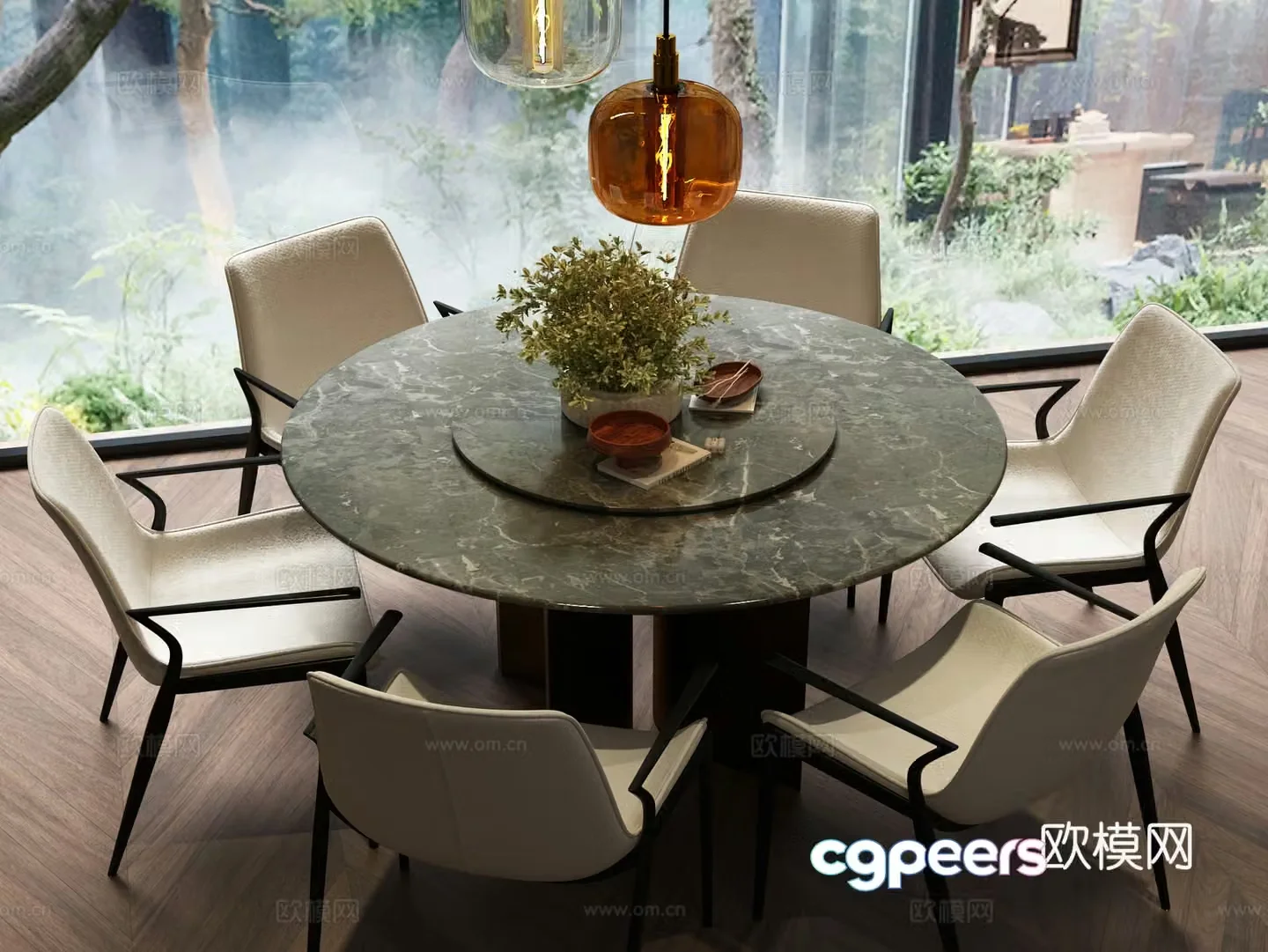 Modern Italian dining table and chair Italian dining table and chair combination Modern dining table and chair 3D model