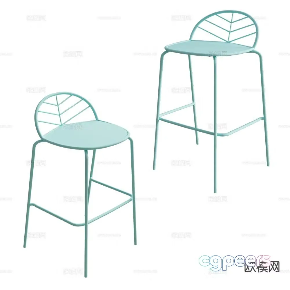 Castil modern iron bar stool bar stool 3d model