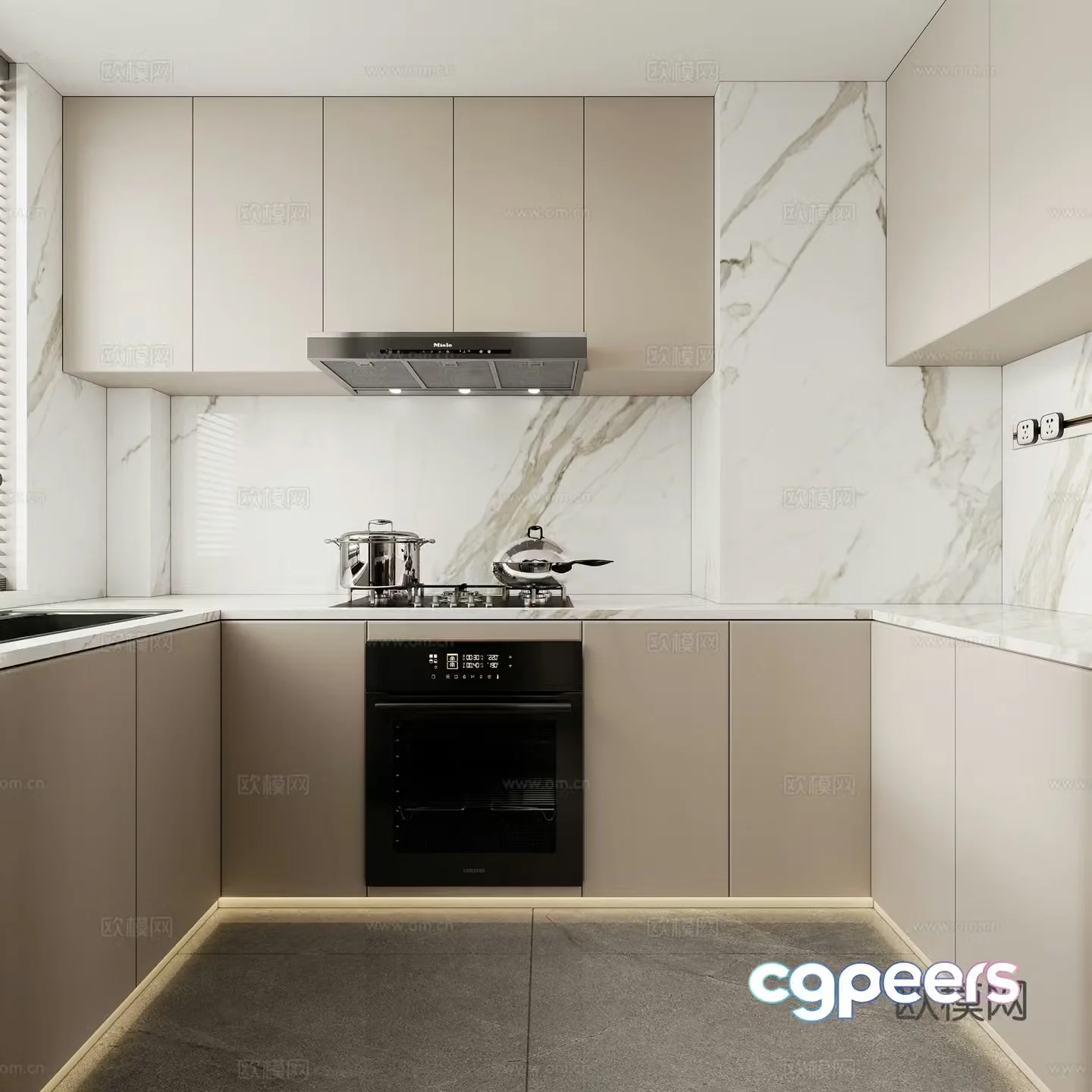 Modern kitchen kitchen 3d model