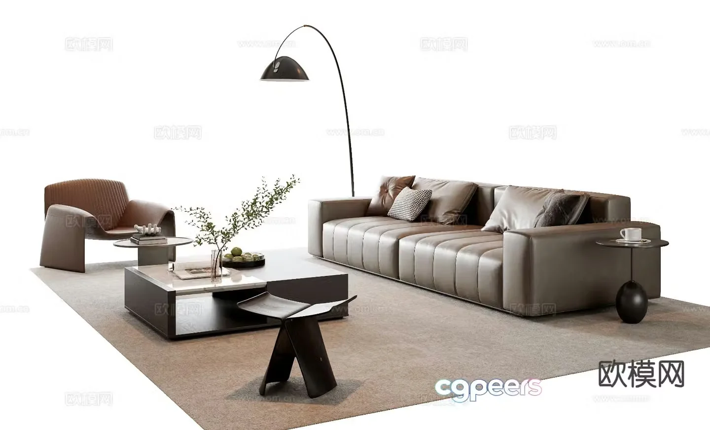 Italian sofa combination 3d model
