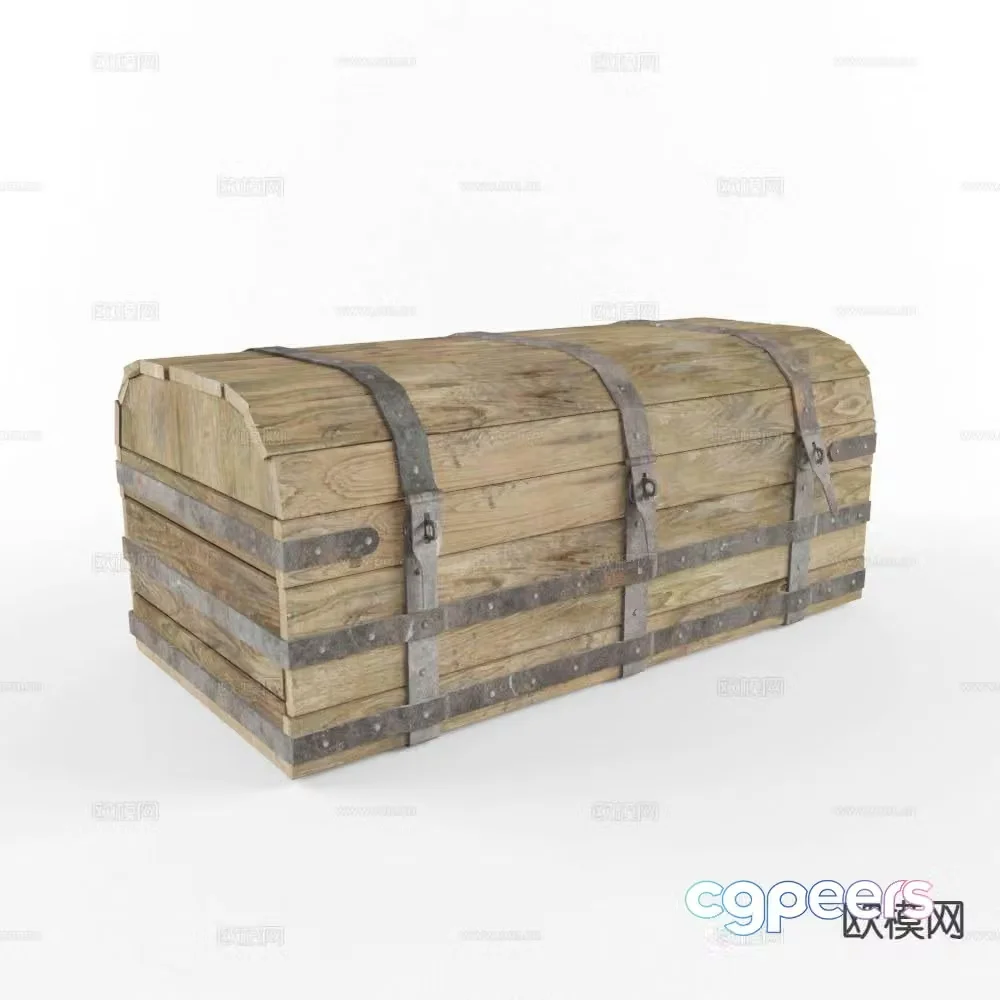 Box treasure box dock container express wooden box 3d model