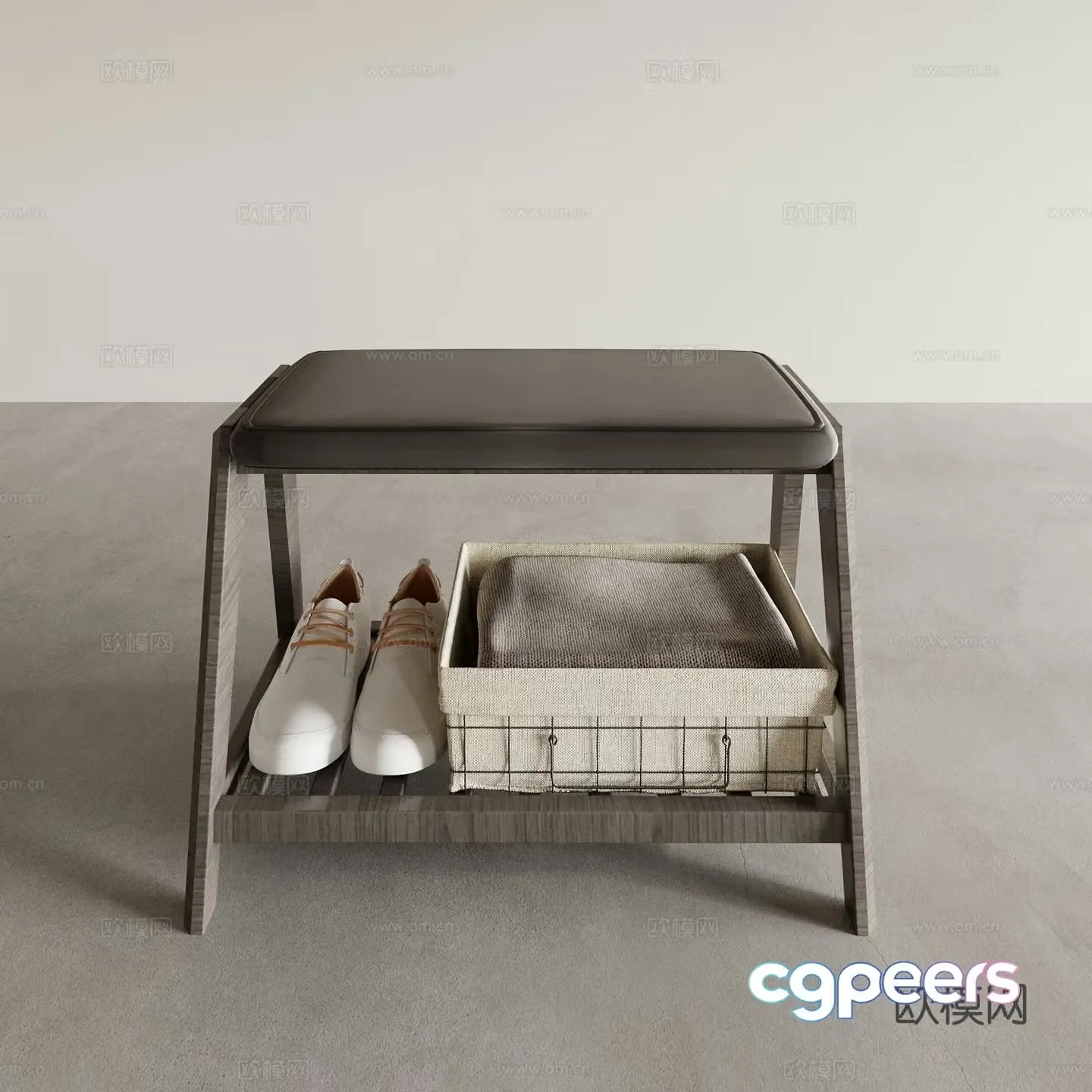Dressing stool shoe changing stool sofa stool 3D model