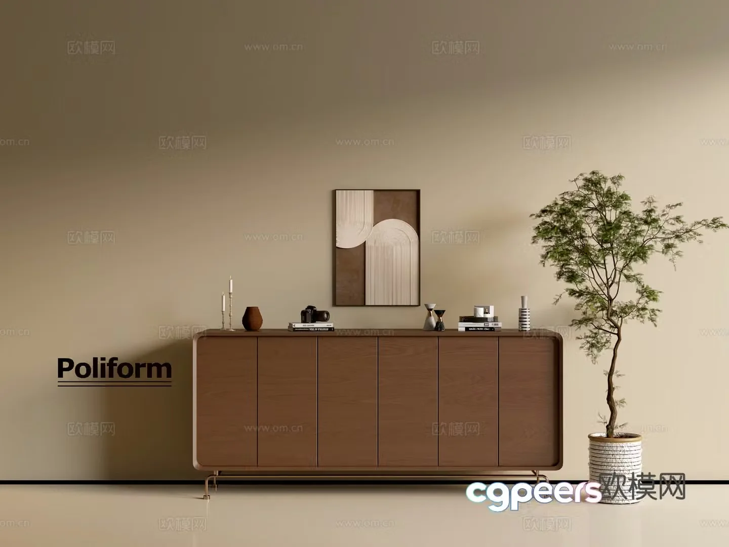 Modern wood grain cabinet ins wind minimalist wind cabinet whole cabinet sideboard balcony cabinet storage 3D model