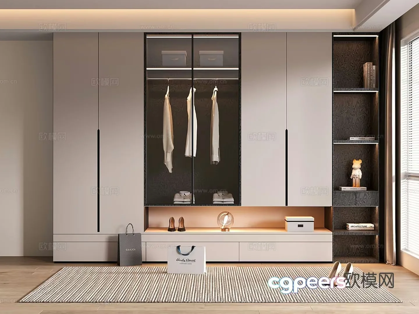 A Modern Closet 3D Model – 10842 – VRAY Render