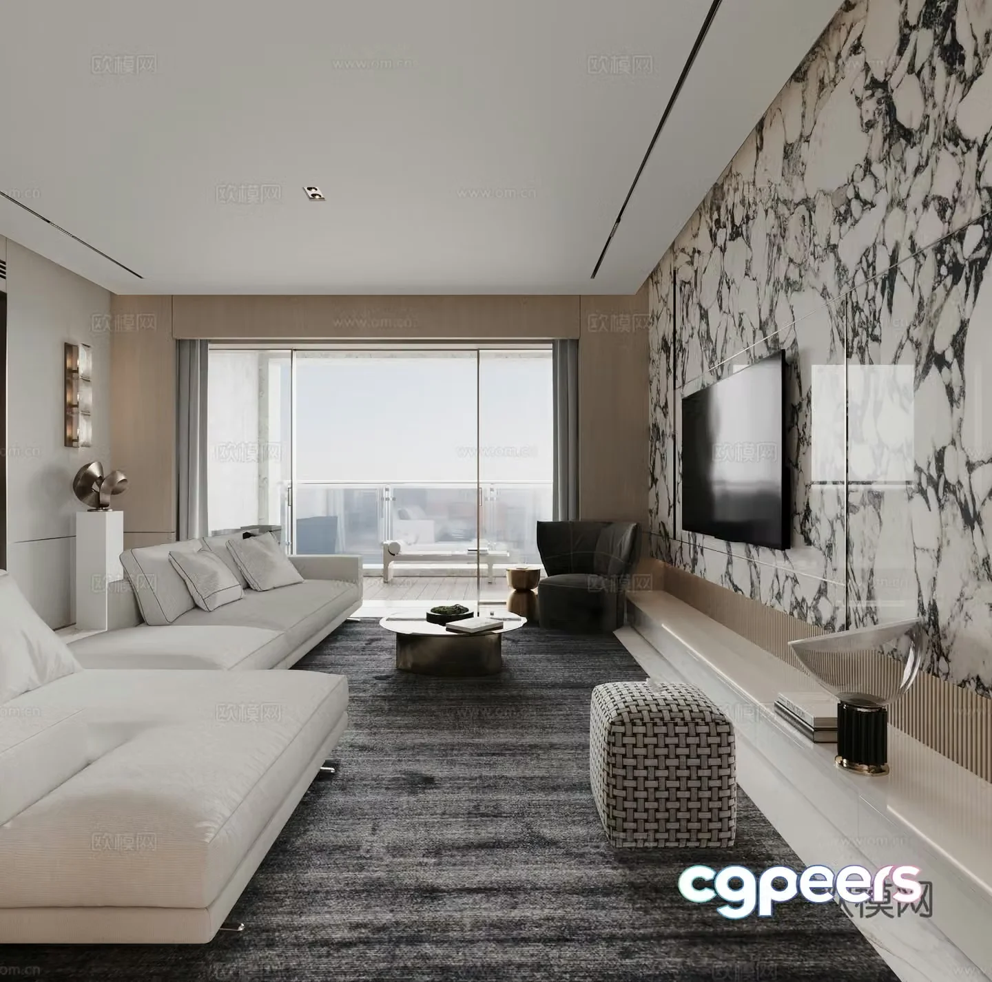 Modern Italian living room 3d model