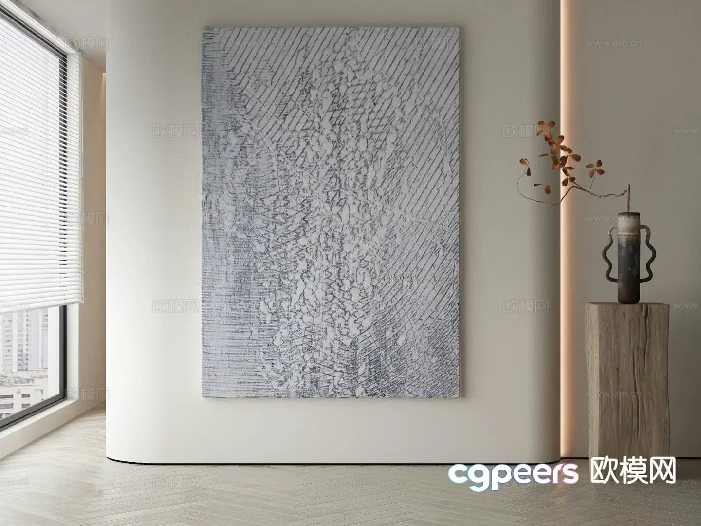 Wabi-sabi art painting texture painting decorative painting 3d model