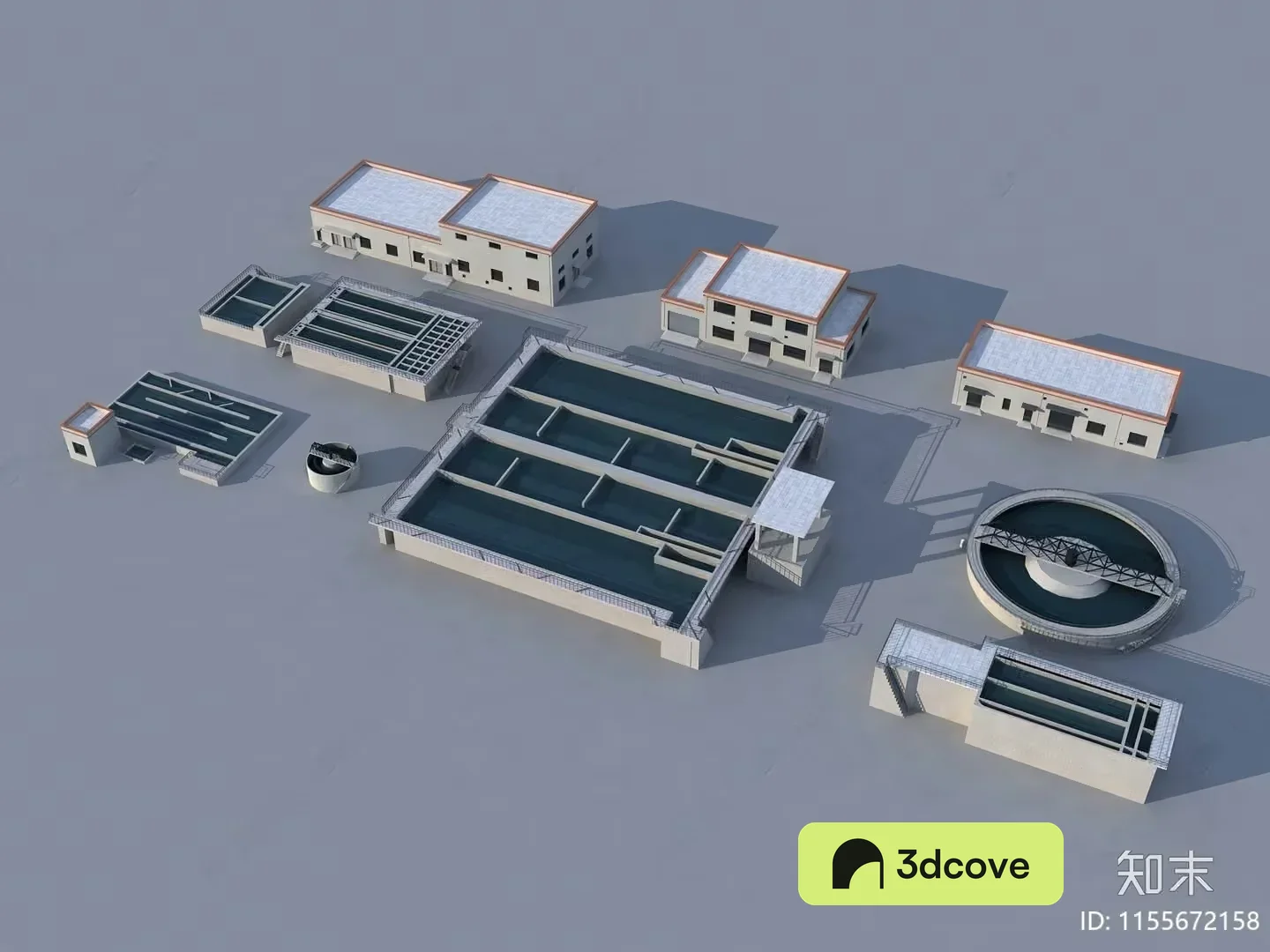 3D Architectural Rendering Of A Building Complex