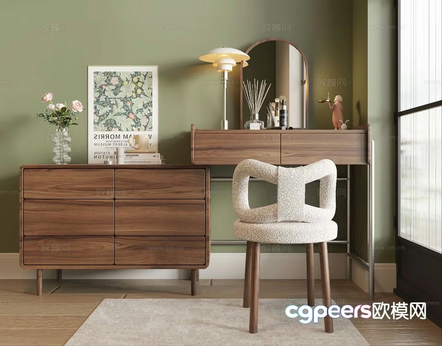 Medieval style dressing table 3d model