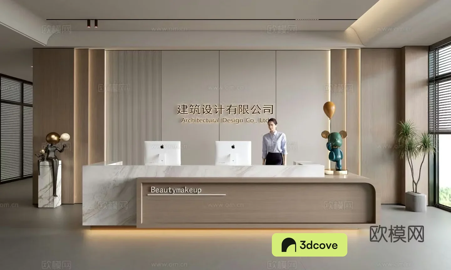 Modern company front desk reception area bar reception desk service desk company front desk background