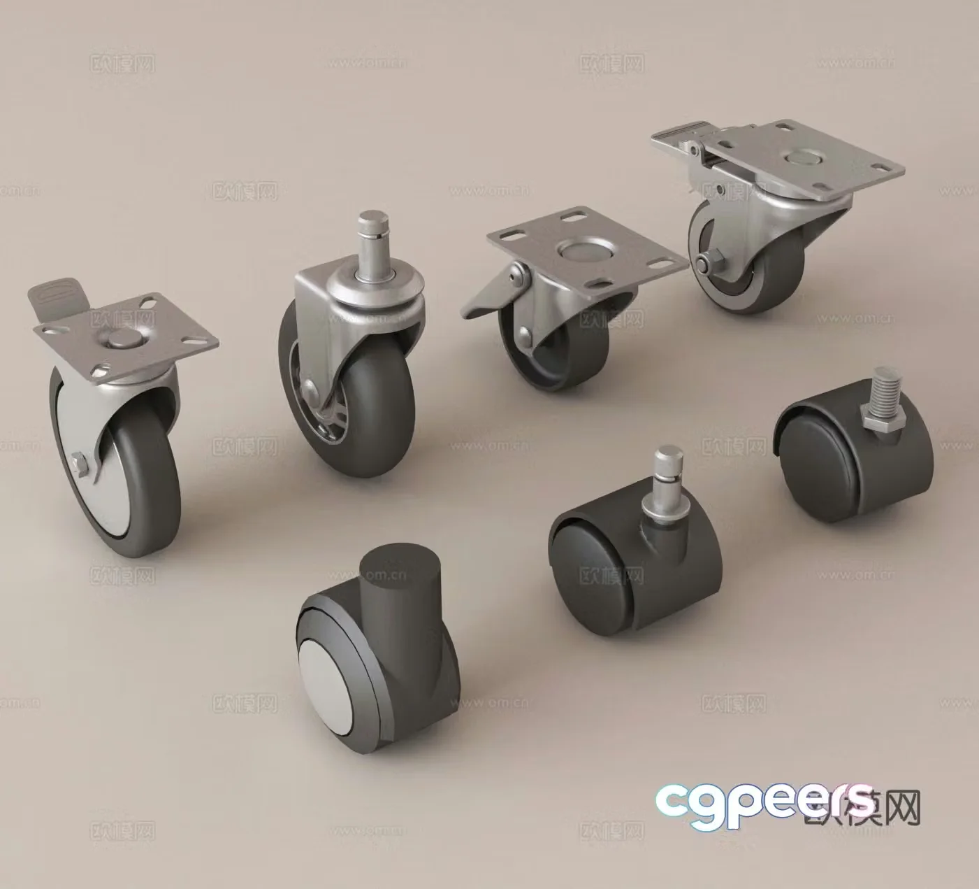 wheel pulley roller swivel wheel 3d model
