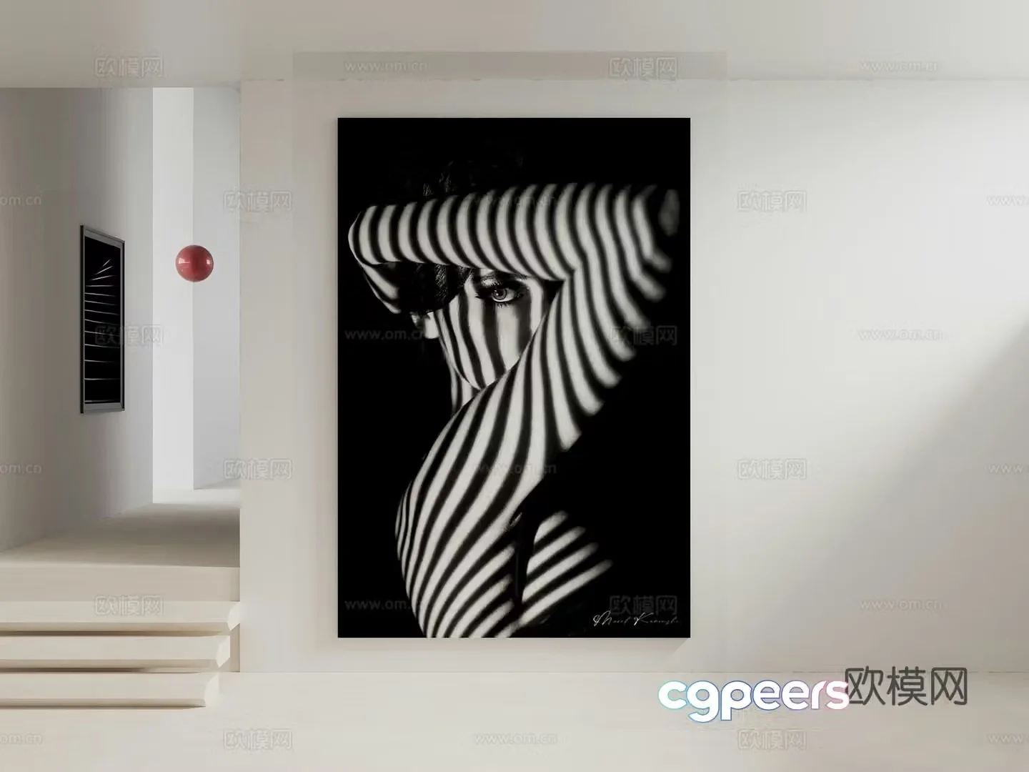 Modern Italian style hanging paintings Office hanging paintings Hall hanging paintings Shop hanging paintings Workwear hanging paintings Light box 3D model
