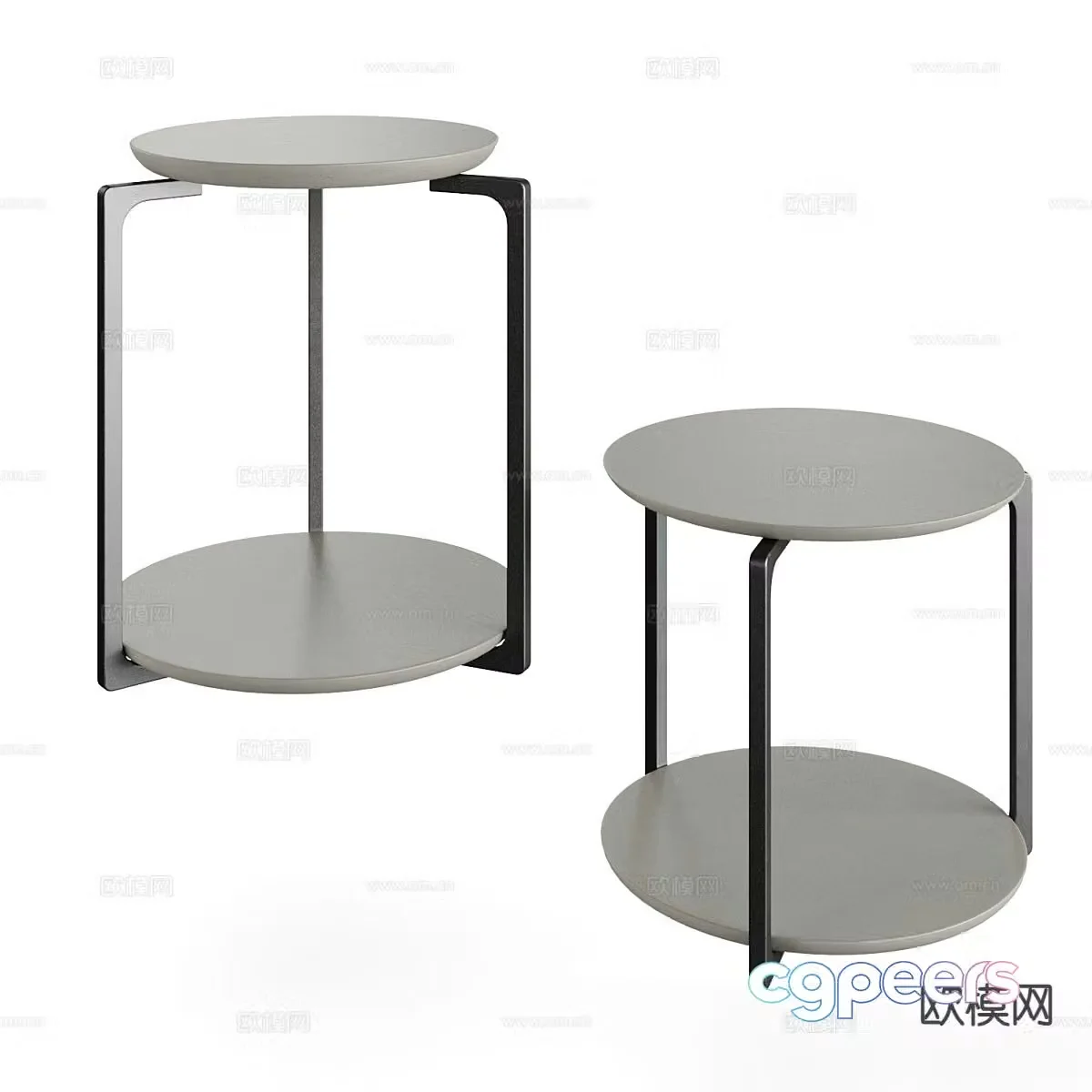 American HOLLY HUNT modern side table corner table round table 3D model