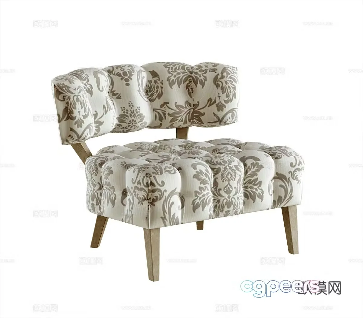 French lounge chair chair 3d model