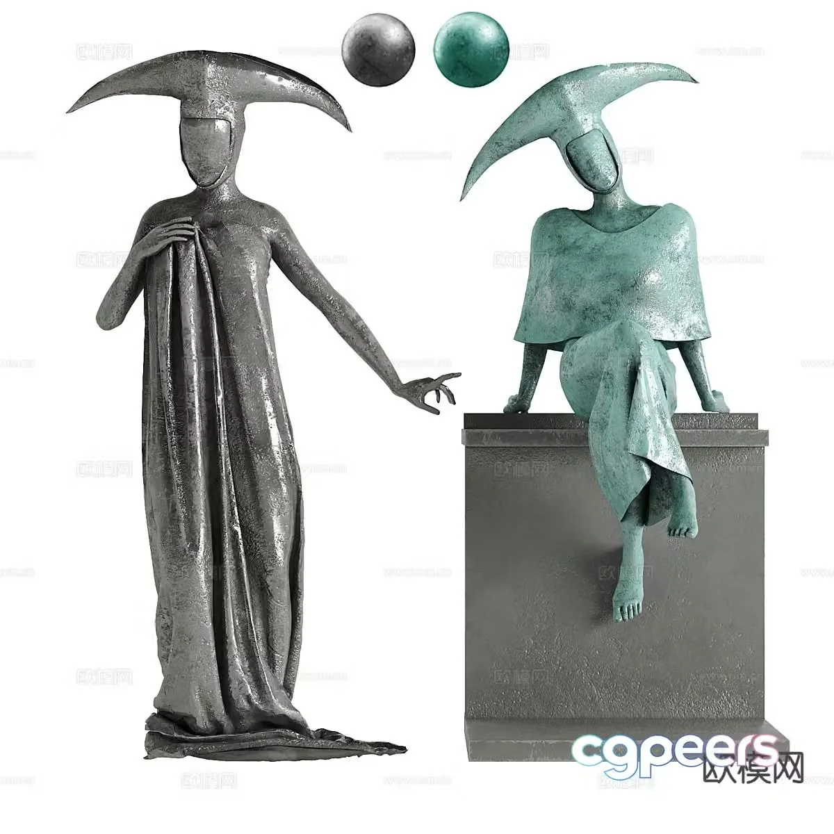 Figure Sculpture Art Ornament 3D Model