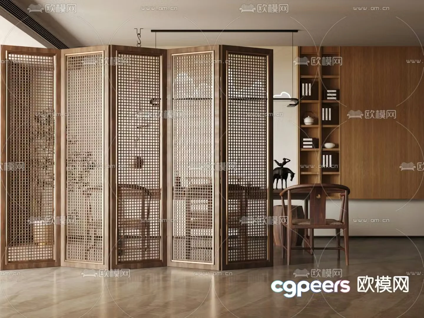 New Chinese screen 3D model