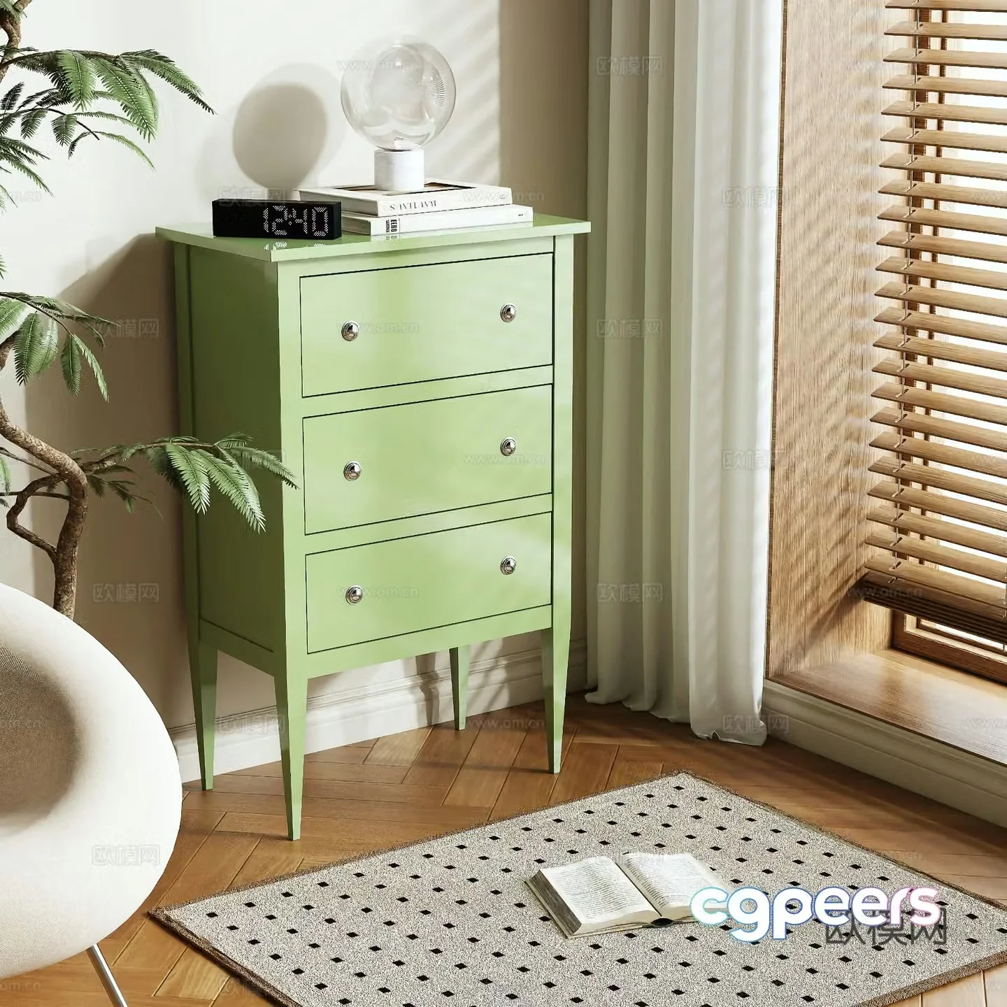 Nordic chest of drawers 3d model
