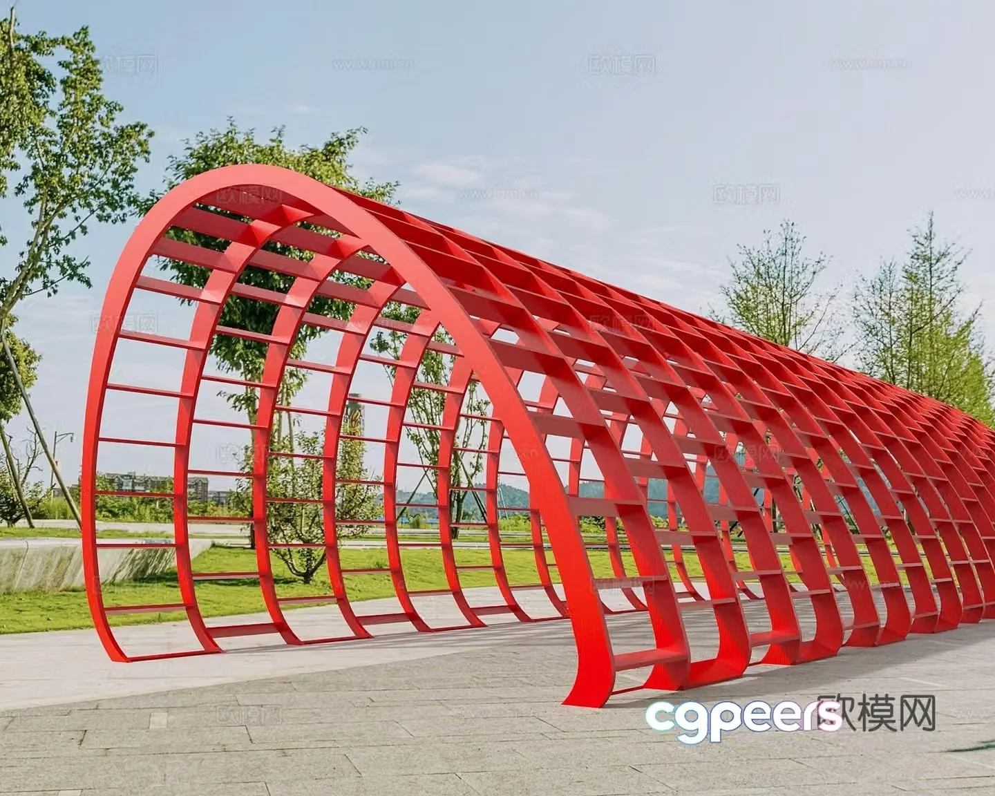 Public chair Park chair Park leisure chair Park view 3d model