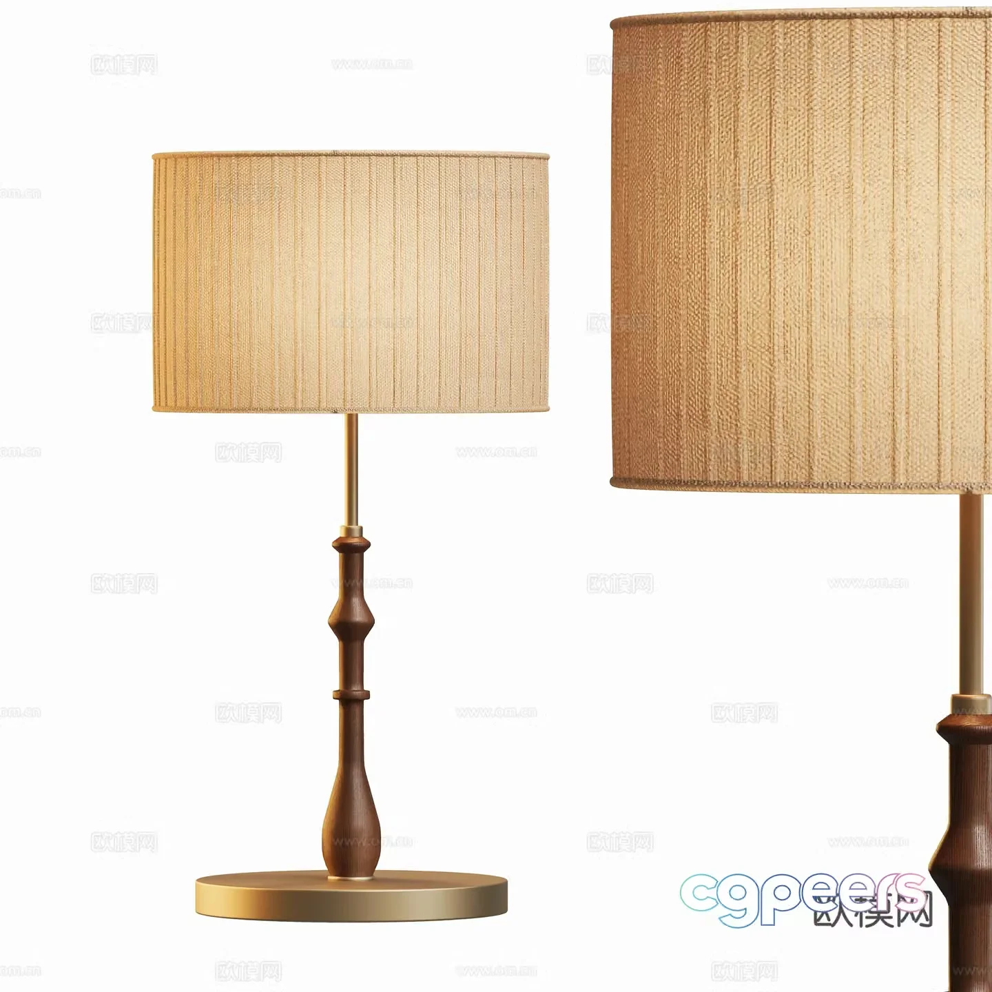 Modern metal light luxury round desk lamp 3d model