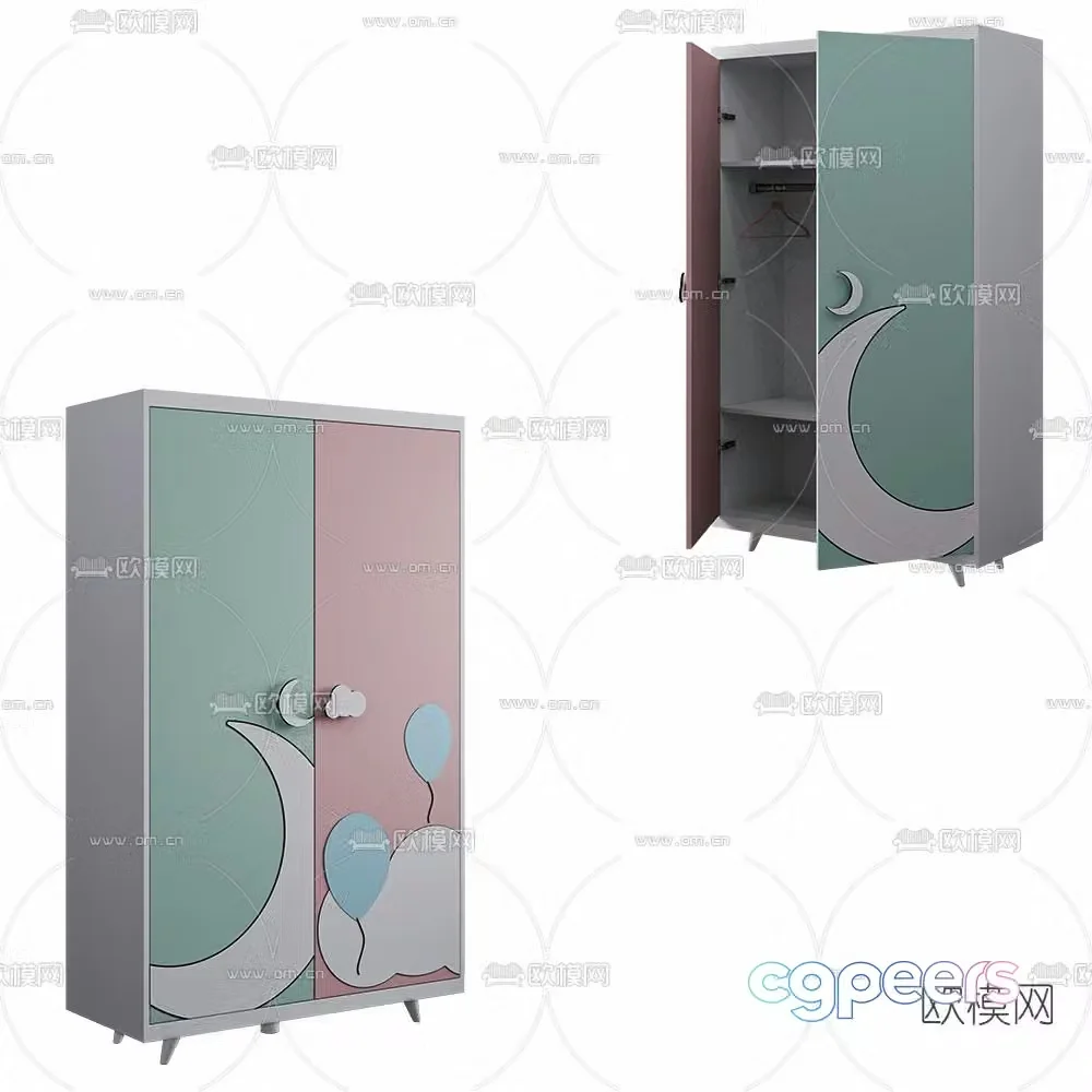 Modern children’s wardrobe 3d model