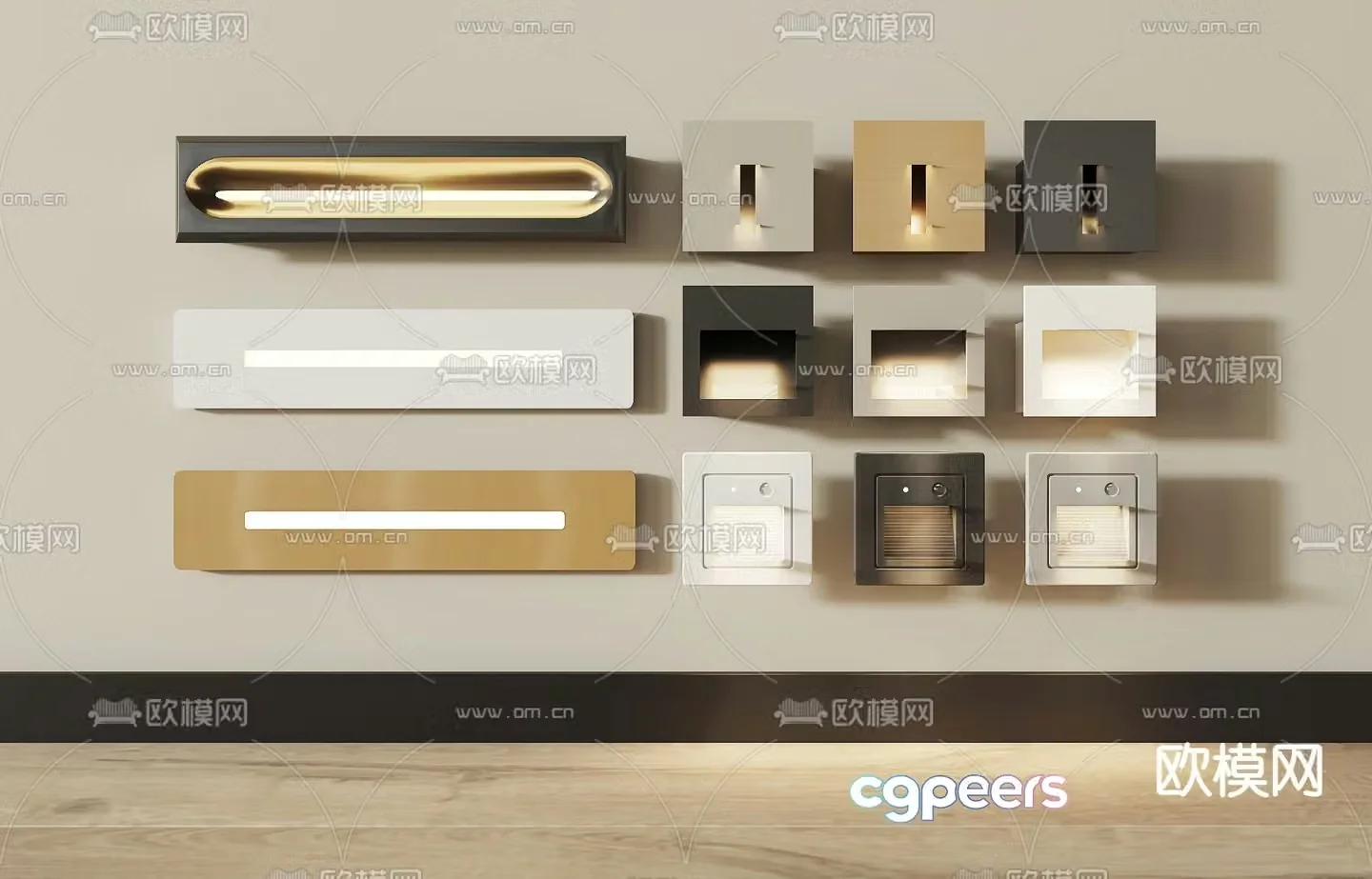 Stair light sensor light wall light floor light 3d model