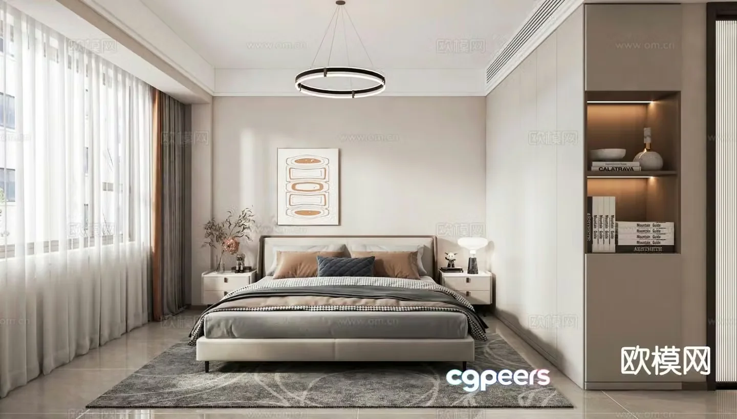 Modern bedroom master bedroom 3d model