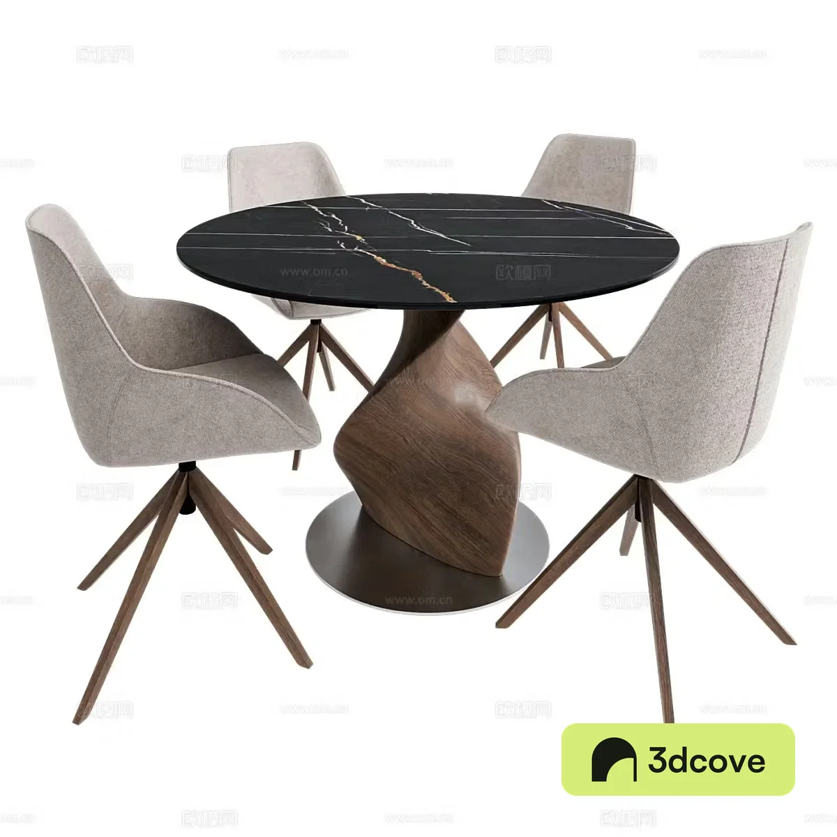 Modern dining table and chairs