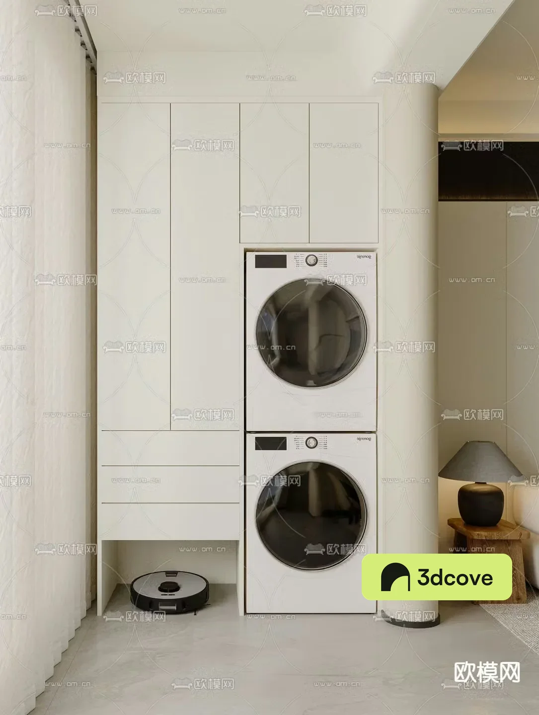 Modern balcony cabinet washing machine cabinet
