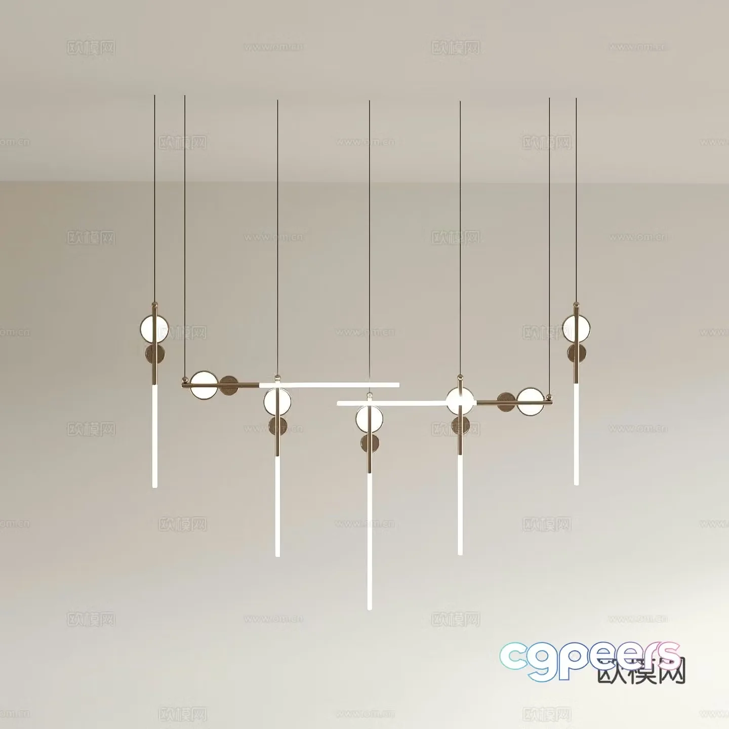 Light luxury chandelier restaurant chandelier 3d model
