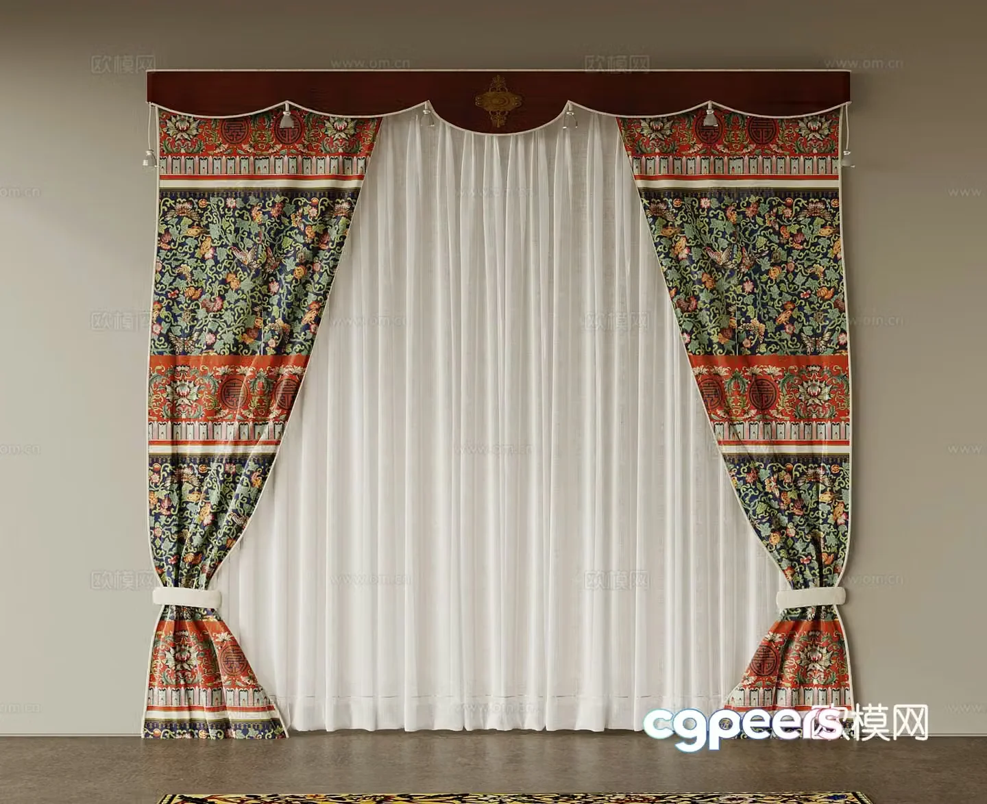 Curtains Retro Curtains 3d Model