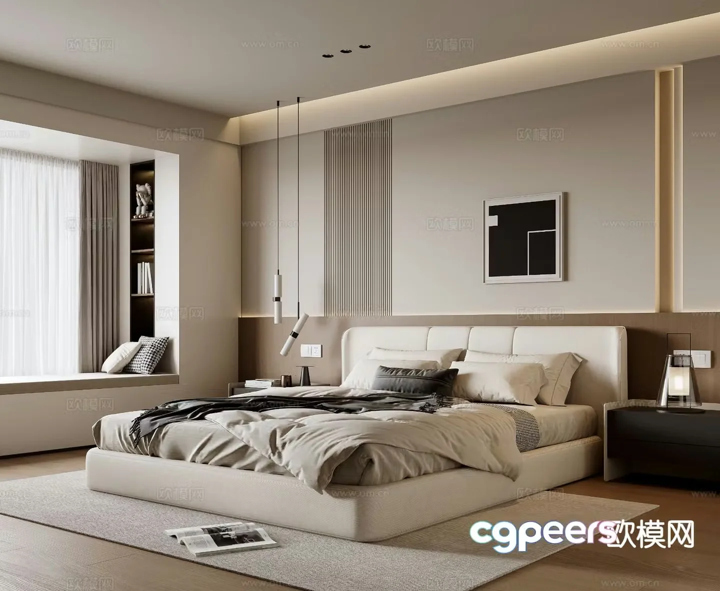 Modern bedroom master bedroom 3d model