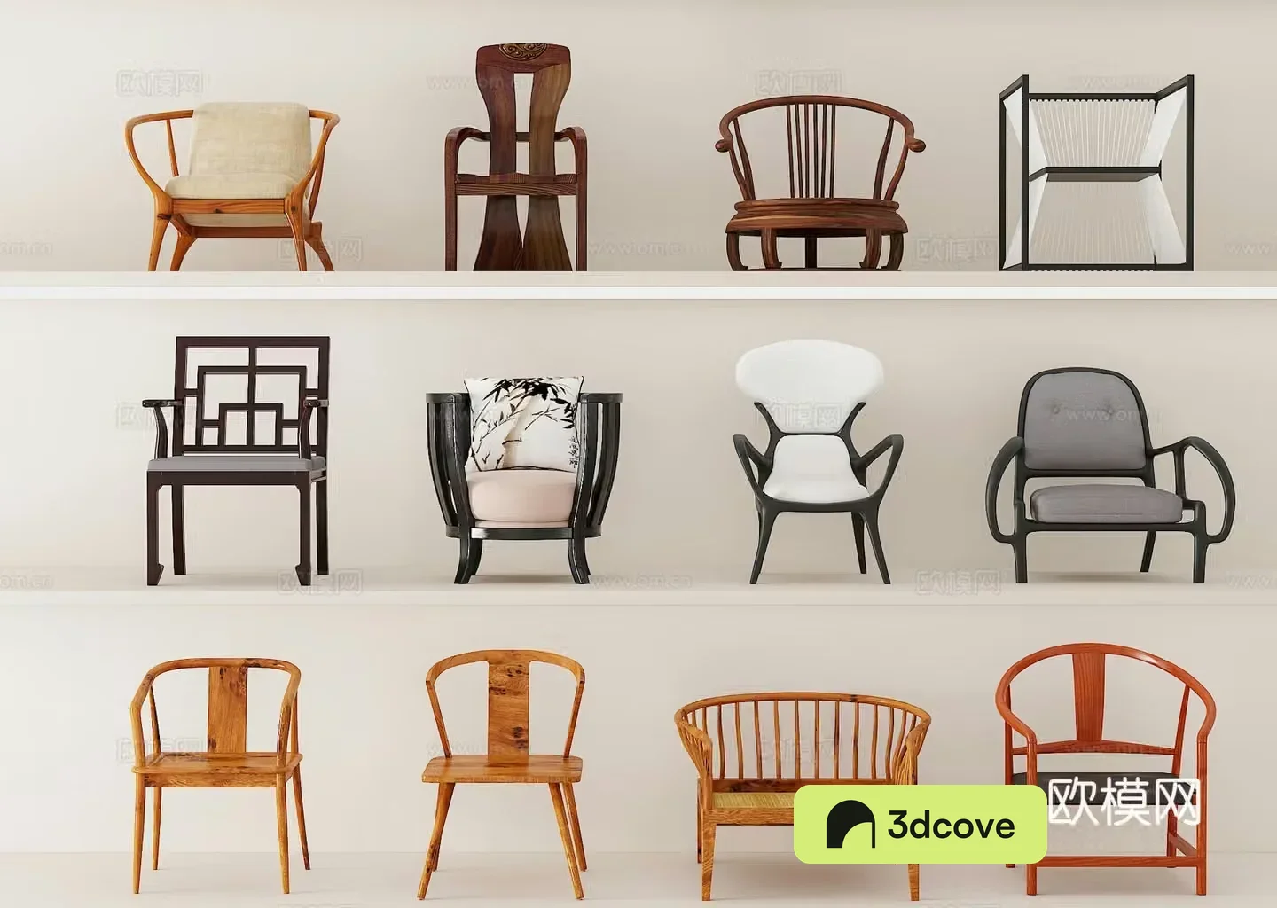 New Chinese style single chair retro chair single seat single sofa